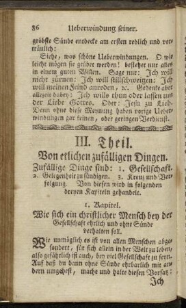 III. Theil. Von etlichen zufälligen Dingen