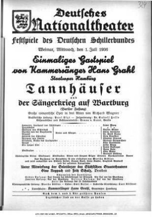 Tannhäuser und Der Sängerkrieg auf Wartburg