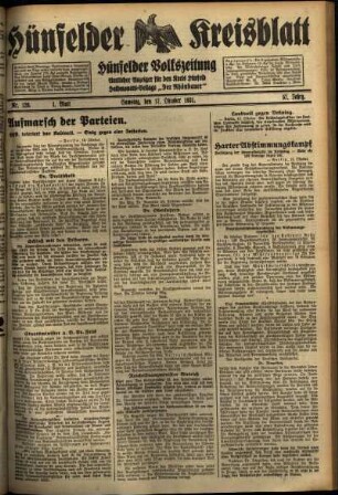 Erste Ausgabe vom Samstag, den 17. Oktober 1931.