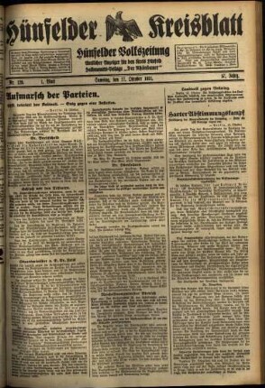 Erste Ausgabe vom Samstag, den 17. Oktober 1931.