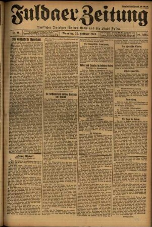 Ausgabe vom Dienstag, den 20. Februar 1923.