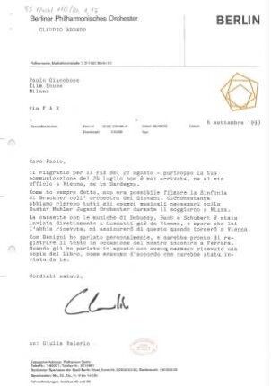 Brief an Paolo Giacobone und Giulia Valerio : 06.08.1990