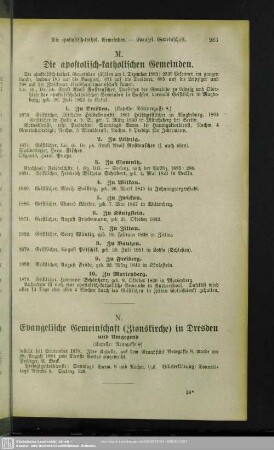 M. Die apostolisch-katholischen Gemeinden