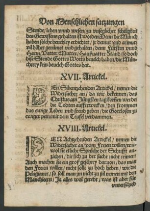 XVIII. Artickel.
