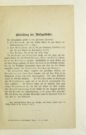 Einteilung der Weltgeschichte