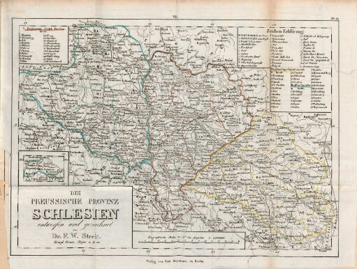 Die preussische Provinz Schlesien entworfen und gezeichnet von Dr. F. W. Streit