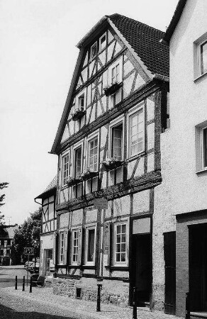 Wohnhaus, Fachwerk; Gelnhausen, Obere Haitzer Gasse 28