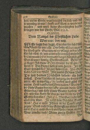 CLXXXII. Vom Mangel der Christlichen Liebe. Wer reit/ der reit.
