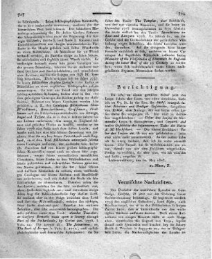 Vermischte Nachrichten.