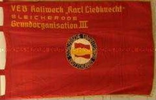 Fahne der SED-Grundorganisation des VEB Kaliwerk "Karl Liebknecht" Bleicherode
