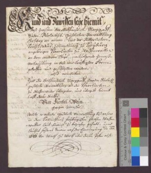 Die geistliche Verwaltung Hochberg und die Pfarrkirche zu Wasenweiler tauschen Gülten zu Wasenweiler und Ihringen.