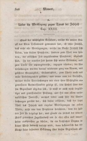 506-535 Ueber die Weissagung gegen Tyrus bei Jesajah Cap. XXIII.