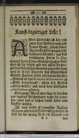 Kunst-begieriger Leser!