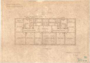 Fischer, Theodor; Marktredwitz; Baugenossenschaft Vereinigte Chamottfabrik, Wirtshaus - Grundriss 1. OG