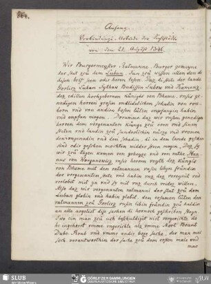 Anhang: Verbindungs-Urkunde der Sechsstädte von dem 21. August 1346