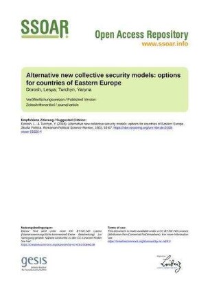 Alternative new collective security models: options for countries of Eastern Europe
