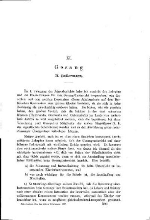Gesang : [Abteilung B. Die einzelnen Lehrgegenstände]