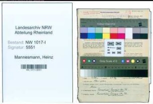 Entnazifizierung Heinz Mannesmann , geb. 18.02.1904 (Techniker)