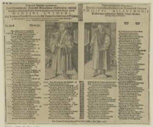 Gedenkblatt auf die Reformation mit Portraits von Luther und Melanchton