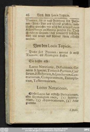 Von den Locis Topicis.