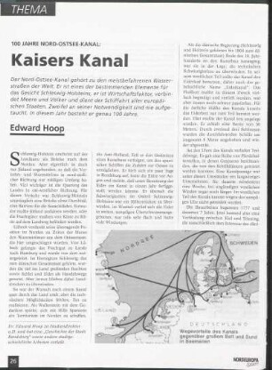 100 Jahre Nord-Ostsee-Kanal: Kaisers Kanal