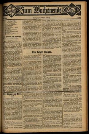 Zweite Ausgabe vom Sonntag, den 07. Juni 1931.