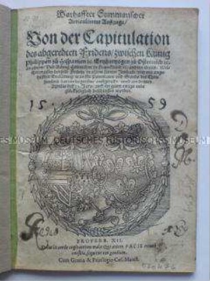 Zweiter Friedensvertrag von Cateau-Cambrésis vom 3. April 1559