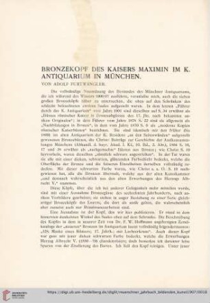 2: Bronzekopf des Kaisers Maximin im K. Antiquarium in München