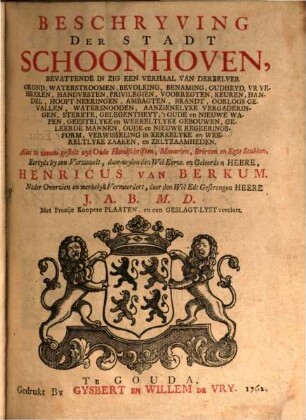 Beschryving der Stadt Schoonhoven