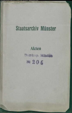 Nachlaßregelung und Nachjahr des + Domscholasters Jobst Heinrich von Oer