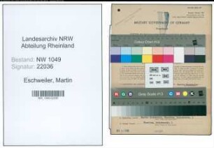 Entnazifizierung Martin Eschweiler , geb. 12.04.1898 (Lokfuehrer)