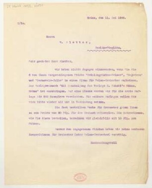 Brief an Wilhelm Aletter : 11.05.1926