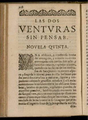 Las Dos Venturas Sin Pensar : Novela Quinta
