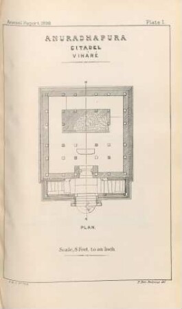 Plate I. Anurádhapura. Citadel. Viháré. Plan