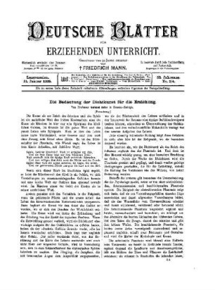 Die Bedeutung der Dichtkunst für die Erziehung : (Fortsetzung)