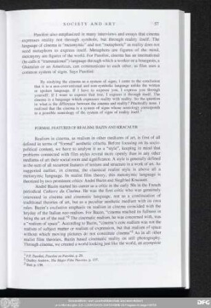 Formal Features Of Realism: Bazin And Kracauer