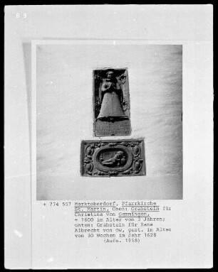 Grabstein für Christina von Gemmingen (gestorben 1600)