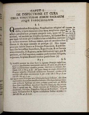 Caput I. De Inspectione Et Cura Circa Structuram Ædium Sacrarum Atque Parochialium.