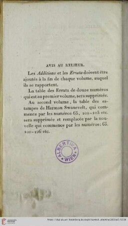 Avis au relieur