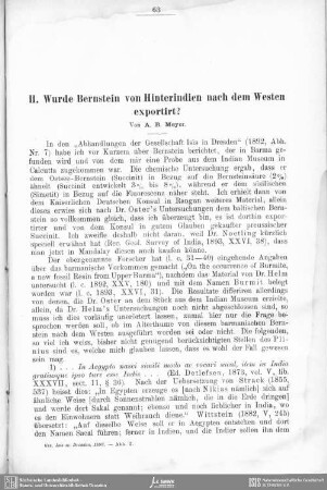 Wurde Bernstein von Hinterindien nach dem Westen transportiert?