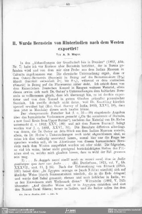 Wurde Bernstein von Hinterindien nach dem Westen transportiert?