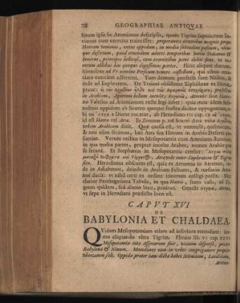 Caput XVI. De Babylonia Et Chaldaea