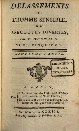 Délassements de l'homme sensible, ou anecdotes diverses, 5
