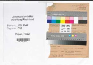 Entnazifizierung Franz Drees , geb. 04.09.1889 (Lehrer)