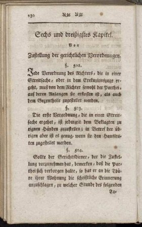 Sechs und dreißigstes Kapitel. Von Zustellung der gerichtlichen Verordnungen.