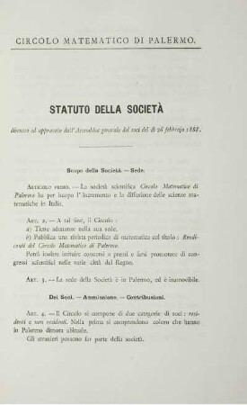 Statuto della societá.