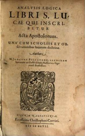Libri S. Lucae analysis logica