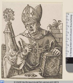 Bischof, ein Buch haltend