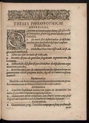 Theses Philosophicae.