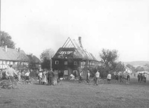 Türchau. Brand eines Wohnstallhauses